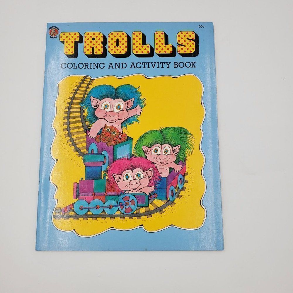 Vintage Trolls Coloring And Activity Book Honey Bear Unused 1992